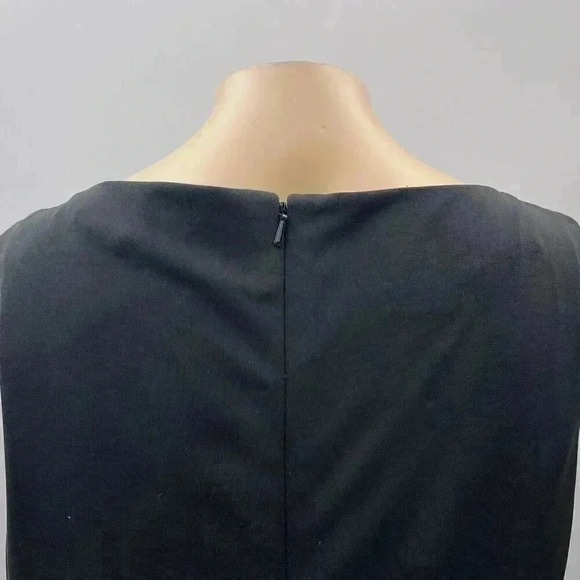Vintage Sheath Slip Midi Dress Size 8 Black Goth Minimalist Sleeveless Y2K - Picture 8 of 11